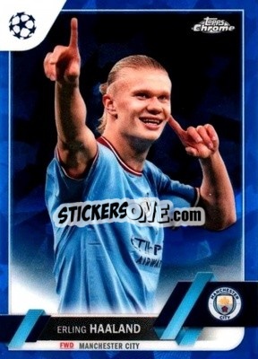 Sticker Erling Haaland - UEFA Club Competitions Chrome Sapphire Edition 2022-2023
 n. 99v - Topps