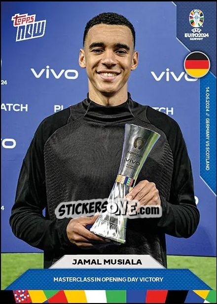 Sticker Jamal Musiala - Now UEFA Euro 2024
 n. 2 - Topps