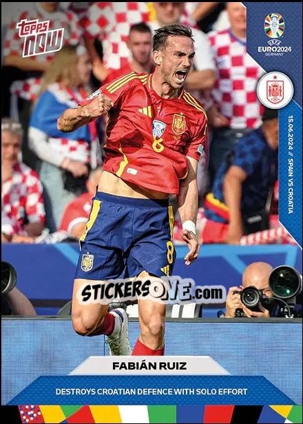 Sticker Fabián Ruiz - Now UEFA Euro 2024
 n. 4 - Topps