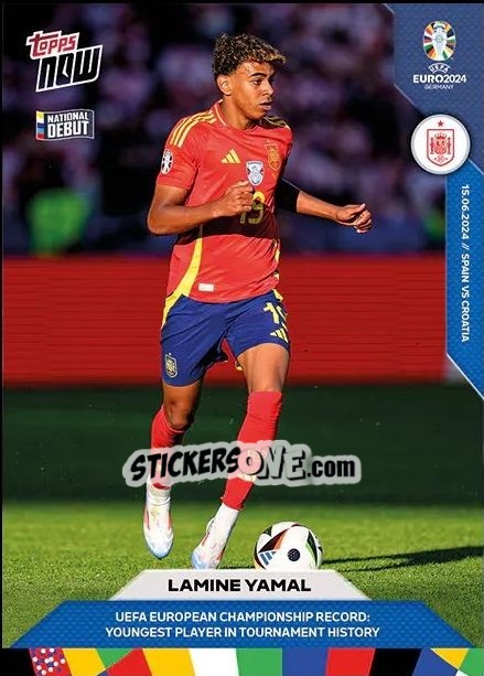 Sticker Lamine Yamal - Now UEFA Euro 2024
 n. 5 - Topps