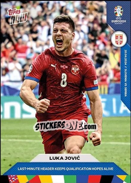 Sticker Luka Jović - Now UEFA Euro 2024
 n. 20 - Topps