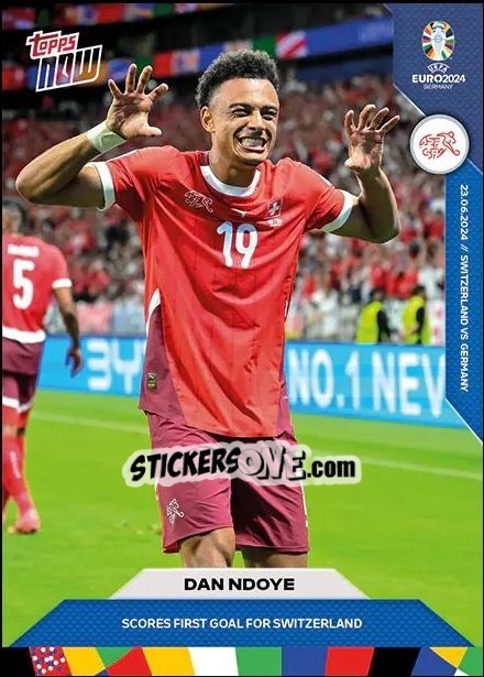 Sticker Dan Ndoye - Now UEFA Euro 2024
 n. 25 - Topps