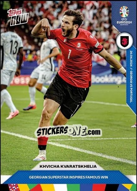 Sticker Khvicha Kvaratskhelia - Now UEFA Euro 2024
 n. 32 - Topps