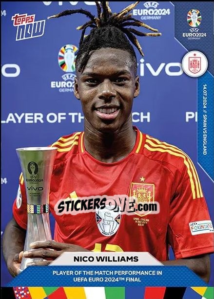 Sticker Nico Williams - Now UEFA Euro 2024
 n. 60 - Topps