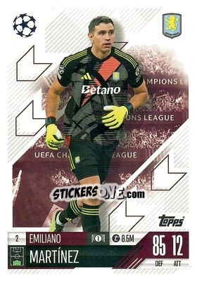 Sticker Emiliano Martinez - Uefa Champions League & Europa League 2024-2025. Match Attax n. 2 - Topps