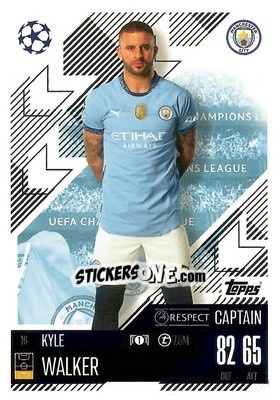 Sticker Kyle Walker - Uefa Champions League & Europa League 2024-2025. Match Attax n. 16 - Topps