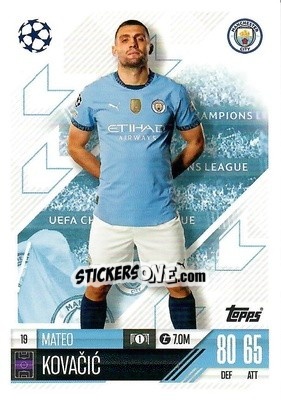 Sticker Mateo Kovacic - Uefa Champions League & Europa League 2024-2025. Match Attax n. 19 - Topps