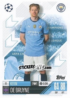 Sticker Kevin De Bruyne - Uefa Champions League & Europa League 2024-2025. Match Attax n. 20 - Topps