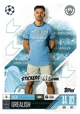 Sticker Jack Grealish - Uefa Champions League & Europa League 2024-2025. Match Attax n. 21 - Topps