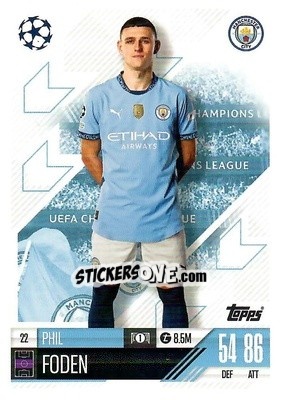 Sticker Phil Foden - Uefa Champions League & Europa League 2024-2025. Match Attax n. 22 - Topps