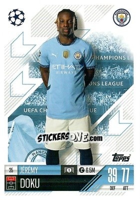 Sticker Jeremy Doku - Uefa Champions League & Europa League 2024-2025. Match Attax n. 25 - Topps