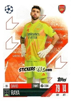 Sticker David Raya - Uefa Champions League & Europa League 2024-2025. Match Attax n. 29 - Topps