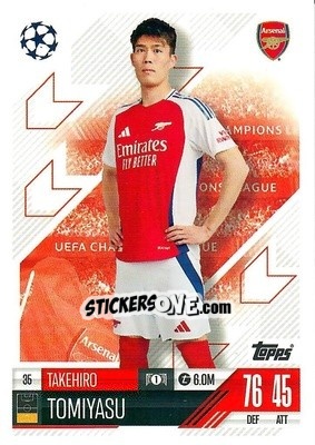 Sticker Takehiro Tomiyasu - Uefa Champions League & Europa League 2024-2025. Match Attax n. 35 - Topps