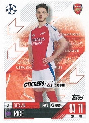 Sticker Declan Rice - Uefa Champions League & Europa League 2024-2025. Match Attax n. 38 - Topps