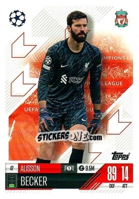 Sticker Alisson Becker - Uefa Champions League & Europa League 2024-2025. Match Attax n. 47 - Topps