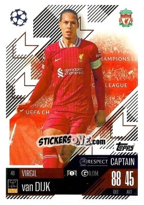 Sticker Virgil van Dijk - Uefa Champions League & Europa League 2024-2025. Match Attax n. 48 - Topps