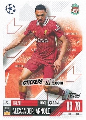 Sticker Trent Alexander-Arnold - Uefa Champions League & Europa League 2024-2025. Match Attax n. 52 - Topps