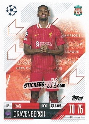 Sticker Ryan Gravenberch - Uefa Champions League & Europa League 2024-2025. Match Attax n. 56 - Topps