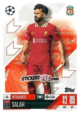 Sticker Mohamed Salah - Uefa Champions League & Europa League 2024-2025. Match Attax n. 59 - Topps