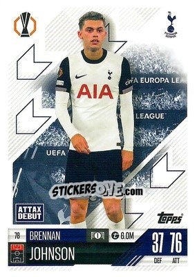 Sticker Brennan Johnson - Uefa Champions League & Europa League 2024-2025. Match Attax n. 78 - Topps