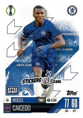 Sticker Moises Caicedo - Uefa Champions League & Europa League 2024-2025. Match Attax n. 93 - Topps