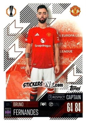 Sticker Bruno Fernandes - Uefa Champions League & Europa League 2024-2025. Match Attax n. 105 - Topps