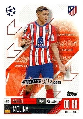 Sticker Nahuel Molina - Uefa Champions League & Europa League 2024-2025. Match Attax n. 112 - Topps