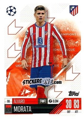 Sticker Alvaro Morata - Uefa Champions League & Europa League 2024-2025. Match Attax n. 116 - Topps