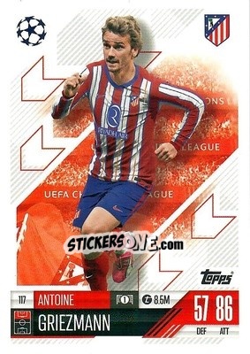 Sticker Antoine Griezmann - Uefa Champions League & Europa League 2024-2025. Match Attax n. 117 - Topps