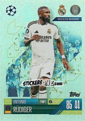 Sticker Antonio Rüdiger - Uefa Champions League & Europa League 2024-2025. Match Attax n. 121 - Topps