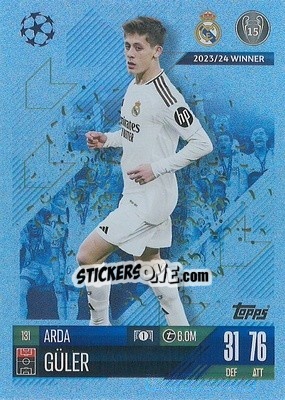 Sticker Arda Guler - Uefa Champions League & Europa League 2024-2025. Match Attax n. 131 - Topps