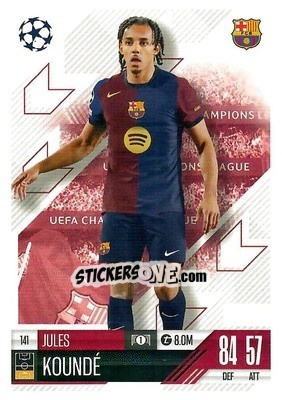 Sticker Jules Kounde - Uefa Champions League & Europa League 2024-2025. Match Attax n. 141 - Topps