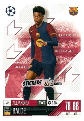 Sticker Alejandro Balde - Uefa Champions League & Europa League 2024-2025. Match Attax n. 142 - Topps