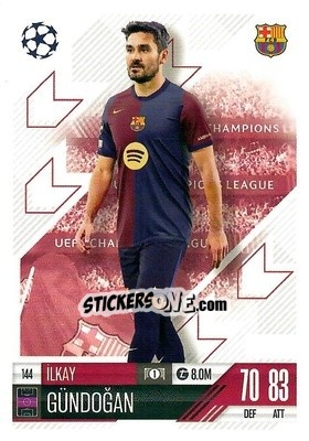 Sticker Ilkay Gundogan - Uefa Champions League & Europa League 2024-2025. Match Attax n. 144 - Topps