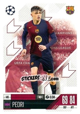 Sticker Pedri - Uefa Champions League & Europa League 2024-2025. Match Attax n. 146 - Topps