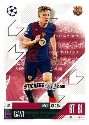 Sticker Gavi - Uefa Champions League & Europa League 2024-2025. Match Attax n. 147 - Topps