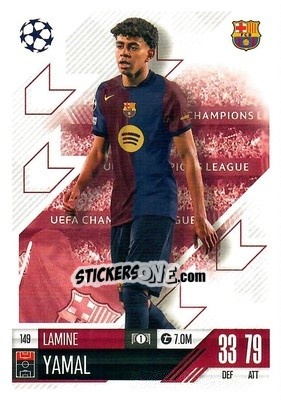 Sticker Lamine Yamal - Uefa Champions League & Europa League 2024-2025. Match Attax n. 149 - Topps