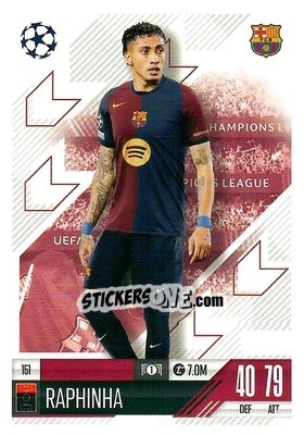 Sticker Raphinha - Uefa Champions League & Europa League 2024-2025. Match Attax n. 151 - Topps