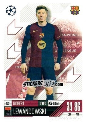 Sticker Robert Lewandowski - Uefa Champions League & Europa League 2024-2025. Match Attax n. 153 - Topps