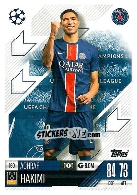 Sticker Achraf Hakimi - Uefa Champions League & Europa League 2024-2025. Match Attax n. 160 - Topps