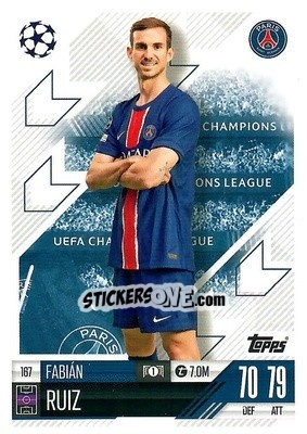 Sticker Fabian Ruiz - Uefa Champions League & Europa League 2024-2025. Match Attax n. 167 - Topps