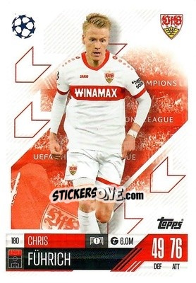 Sticker Chris Fuhrich - Uefa Champions League & Europa League 2024-2025. Match Attax n. 180 - Topps