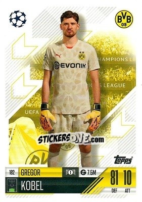 Sticker Gregor Kobel - Uefa Champions League & Europa League 2024-2025. Match Attax n. 182 - Topps