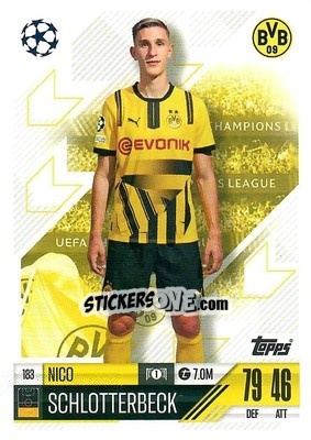 Sticker Nico Schlotterbeck - Uefa Champions League & Europa League 2024-2025. Match Attax n. 183 - Topps