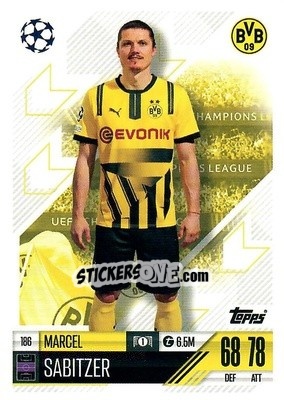 Sticker Marcel Sabitzer - Uefa Champions League & Europa League 2024-2025. Match Attax n. 186 - Topps