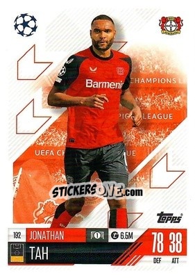 Sticker Jonathan Tah - Uefa Champions League & Europa League 2024-2025. Match Attax n. 192 - Topps