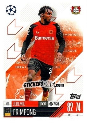 Sticker Jeremie Frimpong - Uefa Champions League & Europa League 2024-2025. Match Attax n. 196 - Topps