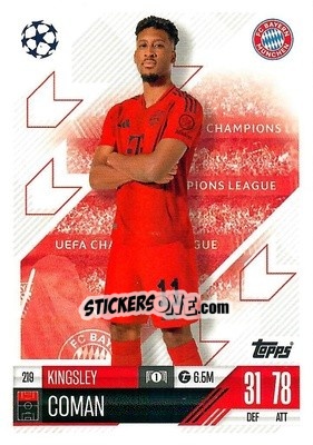 Sticker Kingsley Coman - Uefa Champions League & Europa League 2024-2025. Match Attax n. 219 - Topps
