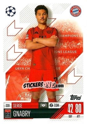 Sticker Serge Gnabry - Uefa Champions League & Europa League 2024-2025. Match Attax n. 220 - Topps