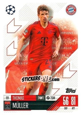 Sticker Thomas Muller - Uefa Champions League & Europa League 2024-2025. Match Attax n. 221 - Topps